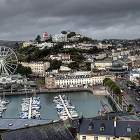 Buy canvas prints of  Looking down on Torquay Harbour and the Big Wheel by Rosie Spooner