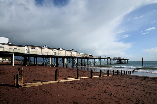  Clouds gather over Teignmouth Pier Picture Board by Rosie Spooner