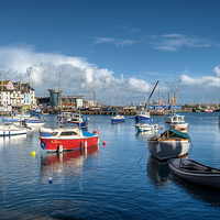 Buy canvas prints of  Turquoise sky and sea at Brixham Harbour  by Rosie Spooner