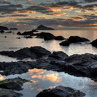 Buy canvas prints of Meadfoot Beach Torquay Sunrise portrait view by Rosie Spooner