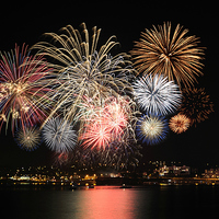 Buy canvas prints of  Fireworks Torquay  by Rosie Spooner