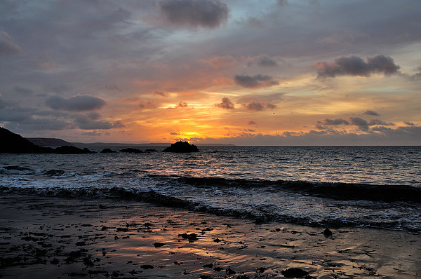  Sunrise on Looe Town Beach Picture Board by Rosie Spooner