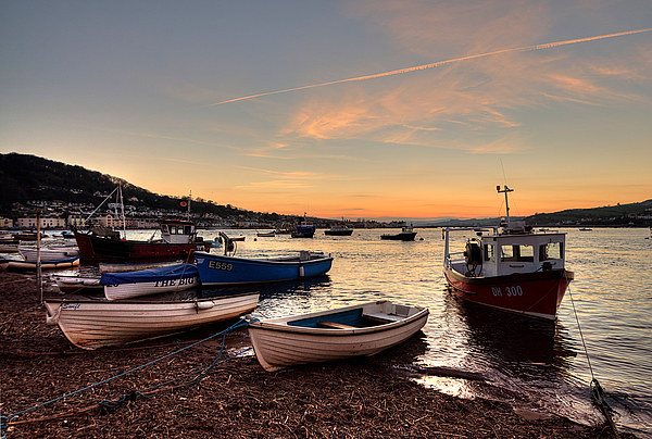  Sunset on Teignmouth Back Beach Picture Board by Rosie Spooner
