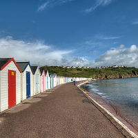 Buy canvas prints of  Broadsands Beach Huts early morning  by Rosie Spooner