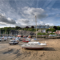 Buy canvas prints of Low Tide Ilfracombe Harbour  by Rosie Spooner
