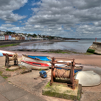 Buy canvas prints of  Boats moored near to Coryton Cove Dawlish  by Rosie Spooner