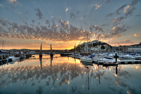 Torquay Harbour sunset  Picture Board by Rosie Spooner