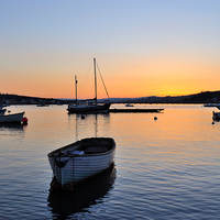 Buy canvas prints of Sunset at Teignmouth Back Beach on the River Teign by Rosie Spooner