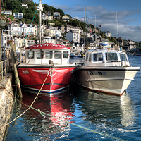Buy canvas prints of  Boats moored on the River Looe by Rosie Spooner