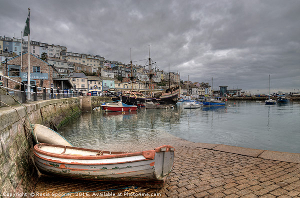 Quiet day at Brixham Harbour  Picture Board by Rosie Spooner