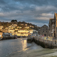Buy canvas prints of Early morning golden light on the River Looe by Rosie Spooner