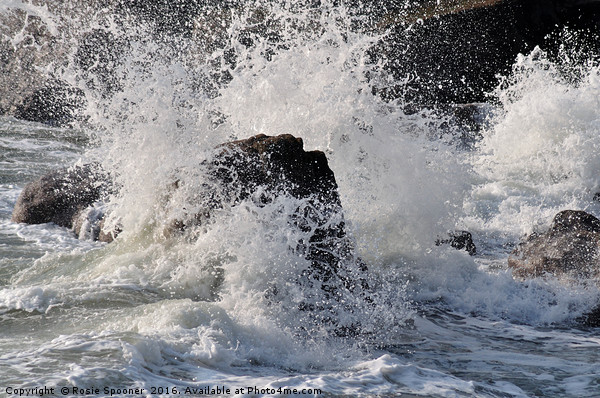 Rough Sea breaking over rocks Picture Board by Rosie Spooner