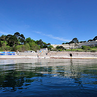 Buy canvas prints of Meadfoot Beach Torquay taken from the sea by Rosie Spooner