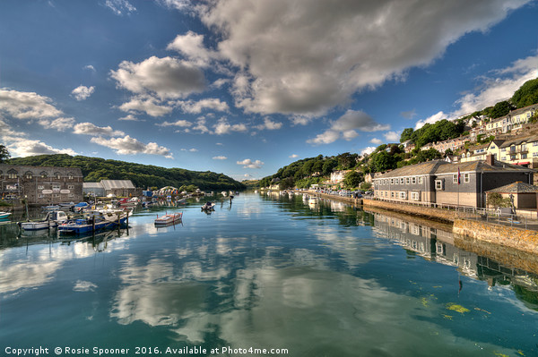 Cloud reflections on the River Looe Picture Board by Rosie Spooner
