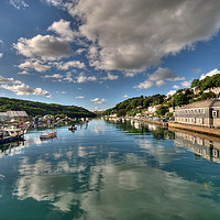 Buy canvas prints of Cloud reflections on the River Looe by Rosie Spooner