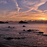 Buy canvas prints of Sunrise Meadfoot Beach Torquay by Rosie Spooner