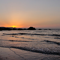 Buy canvas prints of Sunrise on Looe Town Beach, South East Cornwall by Rosie Spooner