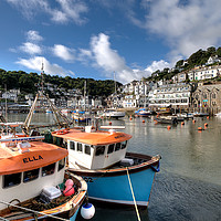 Buy canvas prints of Fishing boats moored on The River Looe  by Rosie Spooner