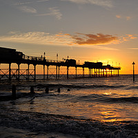 Buy canvas prints of Sunrise by Teignmouth Pier in Devon by Rosie Spooner
