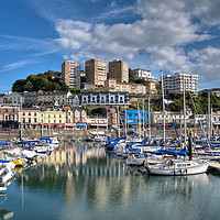 Buy canvas prints of Torquay Harbour Reflections by Rosie Spooner