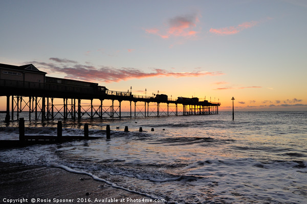 Sunrise at Teignmouth Pier Picture Board by Rosie Spooner