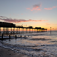 Buy canvas prints of Sunrise at Teignmouth Pier by Rosie Spooner