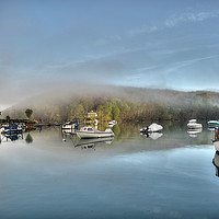 Buy canvas prints of Misty reflections in the River Looe  by Rosie Spooner