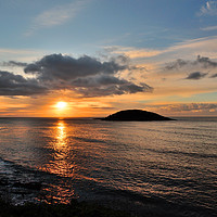 Buy canvas prints of Looe island sunrise  by Rosie Spooner