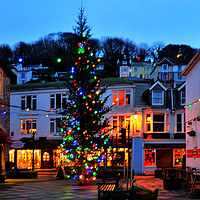 Buy canvas prints of Christmas Tree in Looe Cornwall by Rosie Spooner