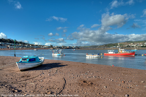 Winter on Teignmouth Back Beach on the River Teign Picture Board by Rosie Spooner