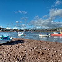 Buy canvas prints of Winter on Teignmouth Back Beach on the River Teign by Rosie Spooner