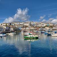 Buy canvas prints of Clouds gather over Brixham Harbour by Rosie Spooner