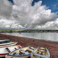 Buy canvas prints of Clouds gather over at Shaldon on the River Teign by Rosie Spooner