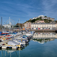 Buy canvas prints of Torquay Harbour Reflections by Rosie Spooner