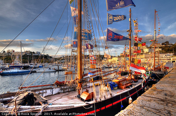 Tall Ships at Torquay Harbour Picture Board by Rosie Spooner