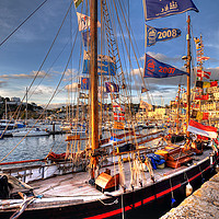 Buy canvas prints of Tall Ships at Torquay Harbour by Rosie Spooner