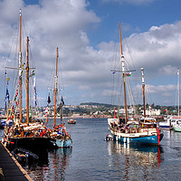 Buy canvas prints of Tall Ships and Small Ships at Torquay Harbour by Rosie Spooner