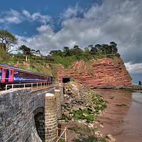 Buy canvas prints of Train approaching the Parson and Clerk Rocks by Rosie Spooner