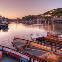 Buy canvas prints of Sunset on The River Looe in South East Cornwall by Rosie Spooner