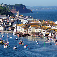 Buy canvas prints of Teignmouth Back Beach and Town viewed from Shaldon by Rosie Spooner