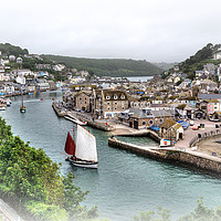 Buy canvas prints of A vintage type view of  Luggers on the River Looe by Rosie Spooner