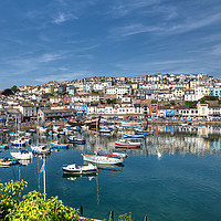 Buy canvas prints of Early morning reflections at Brixham Harbour  by Rosie Spooner