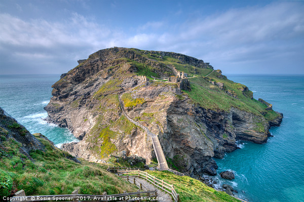 Tintagel island and castle Picture Board by Rosie Spooner