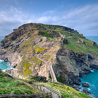 Buy canvas prints of Tintagel island and castle by Rosie Spooner