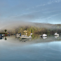 Buy canvas prints of Misty Morning on the River Looe in Cornwall by Rosie Spooner