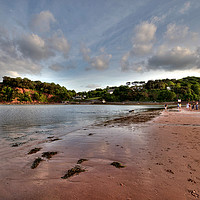 Buy canvas prints of Teignmouth Beach looking towards the Ness Headland by Rosie Spooner