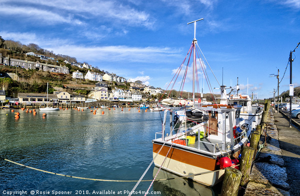 Fishing boat on the Looe River  Picture Board by Rosie Spooner