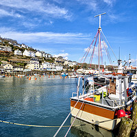 Buy canvas prints of Fishing boat on the Looe River  by Rosie Spooner