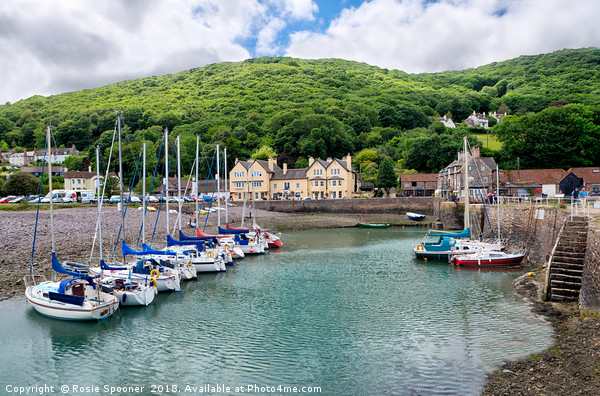 Boats at Porlock Weir in Somerset Picture Board by Rosie Spooner