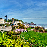 Buy canvas prints of Teignmouth Beach and Promenade  by Rosie Spooner